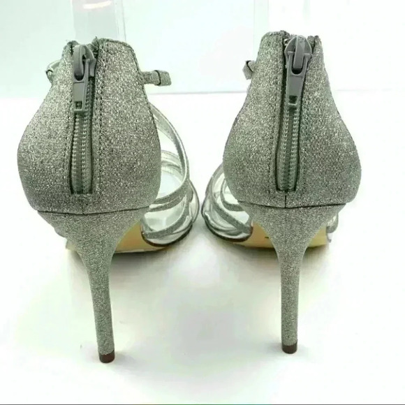 Touch of Nina heels Marsha1 8 38 silver metallic party bridesmaid holiday formal - Picture 4 of 14
